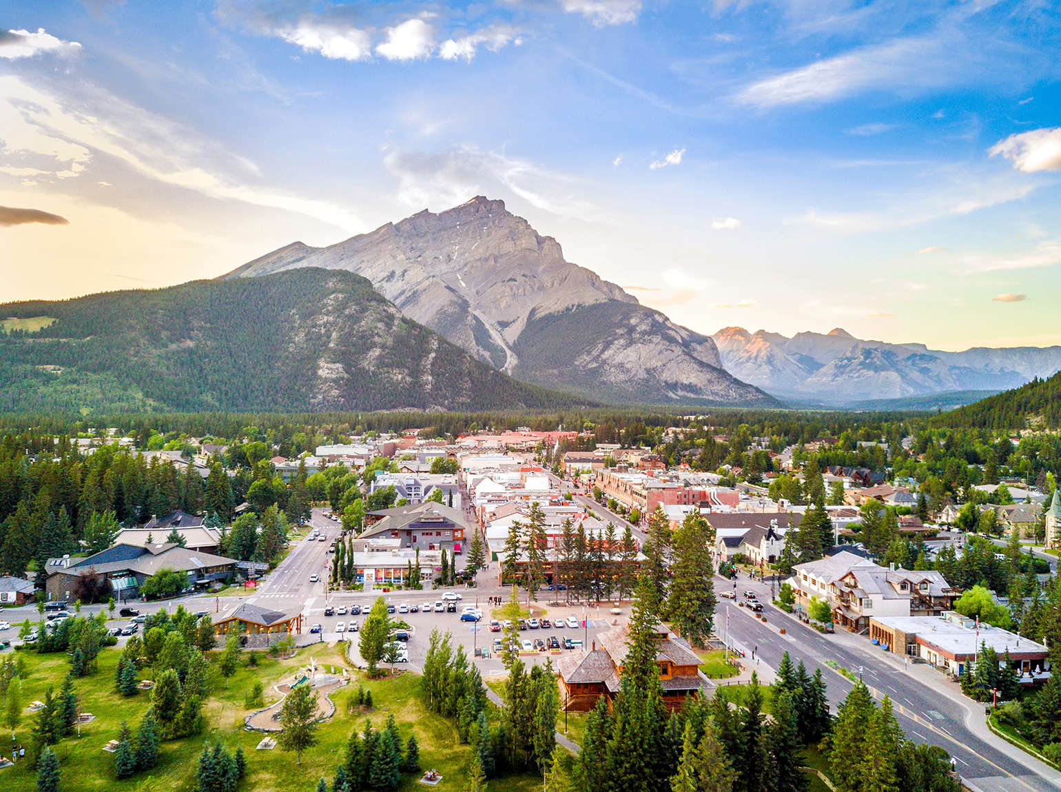 Amazing cityscape in Banff Alberta