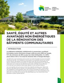 Page de couverture du guide RBL: Santé, équité et autres avantages non énergétiques de la rénovation des bâtiments communautaires