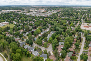 Vue aérienne de Markham, Canada.