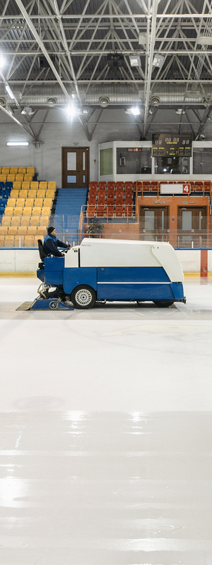 Zamboni on an indoor ice rink