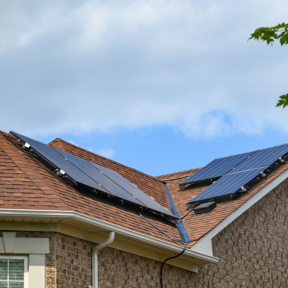 Residential Solar Panels on the Roof of a House