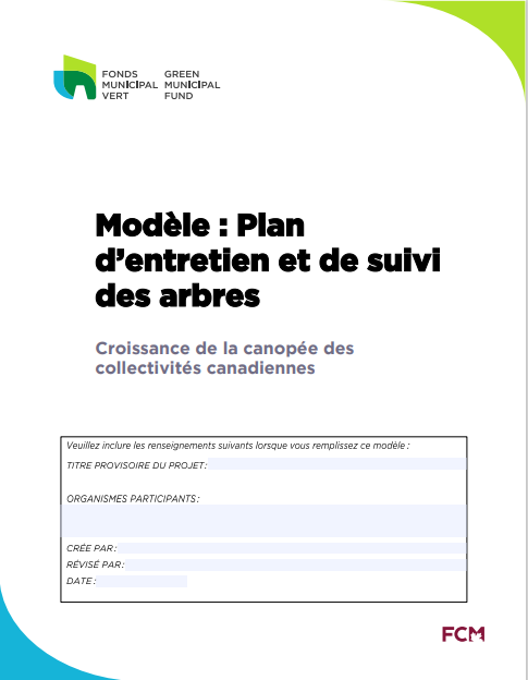 Couverture du modèle de plan d’entretien et de surveillance des arbres