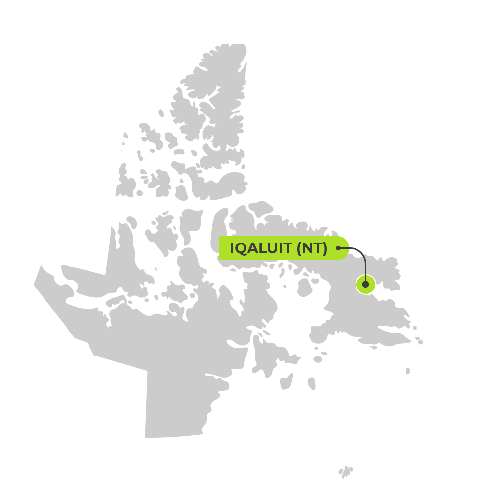 Carte de Nunavut avec Iqaluit