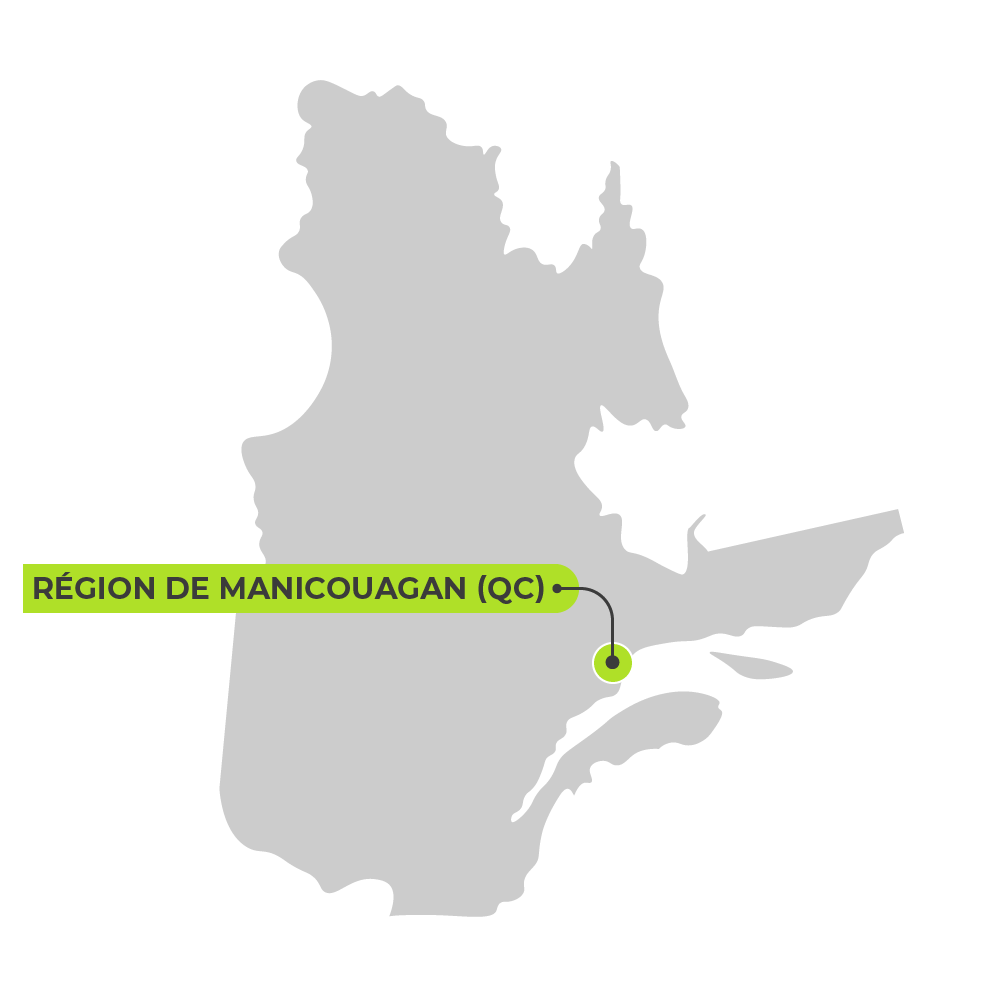 Carte de Quebec avec Manigouagan