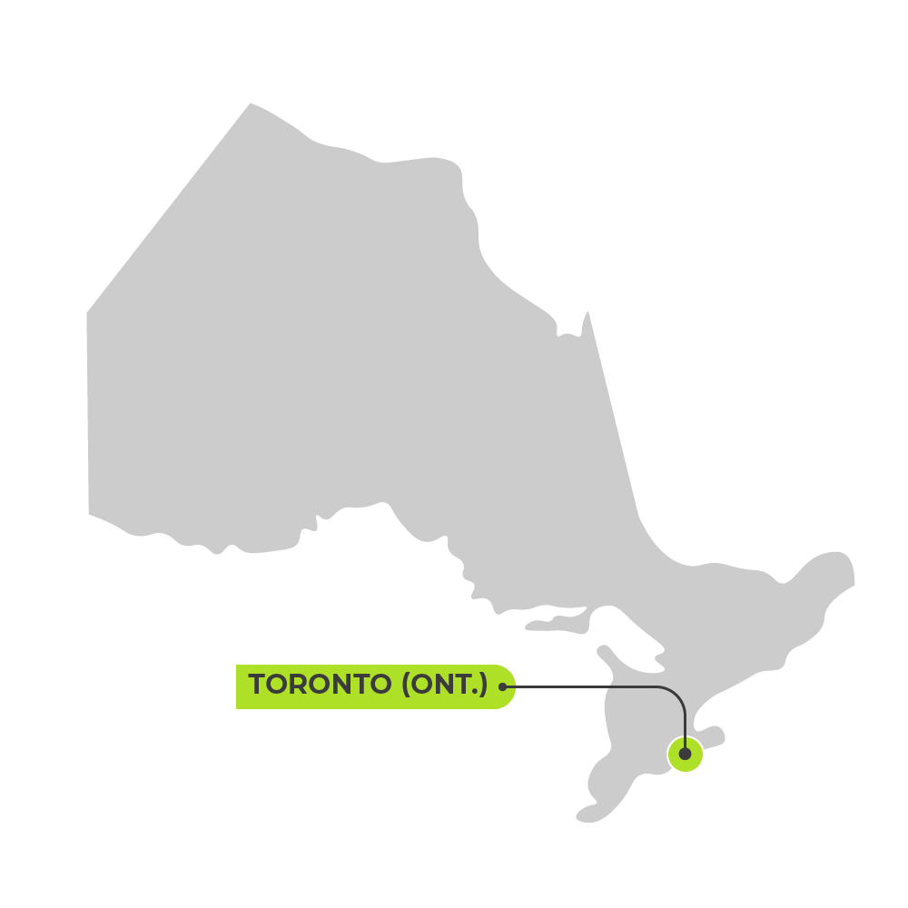 Carte de ontario avec Toronto