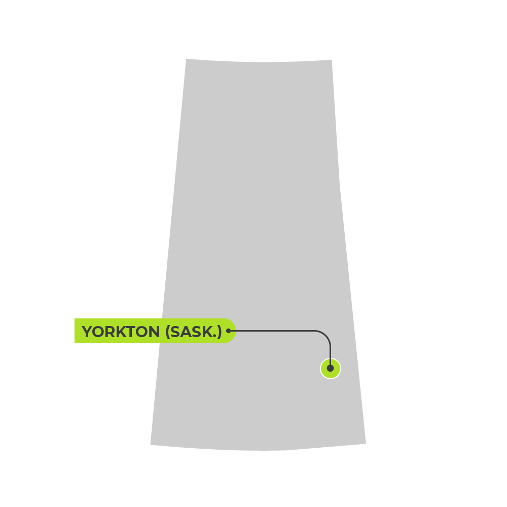 Carte de SK avec Yorkton