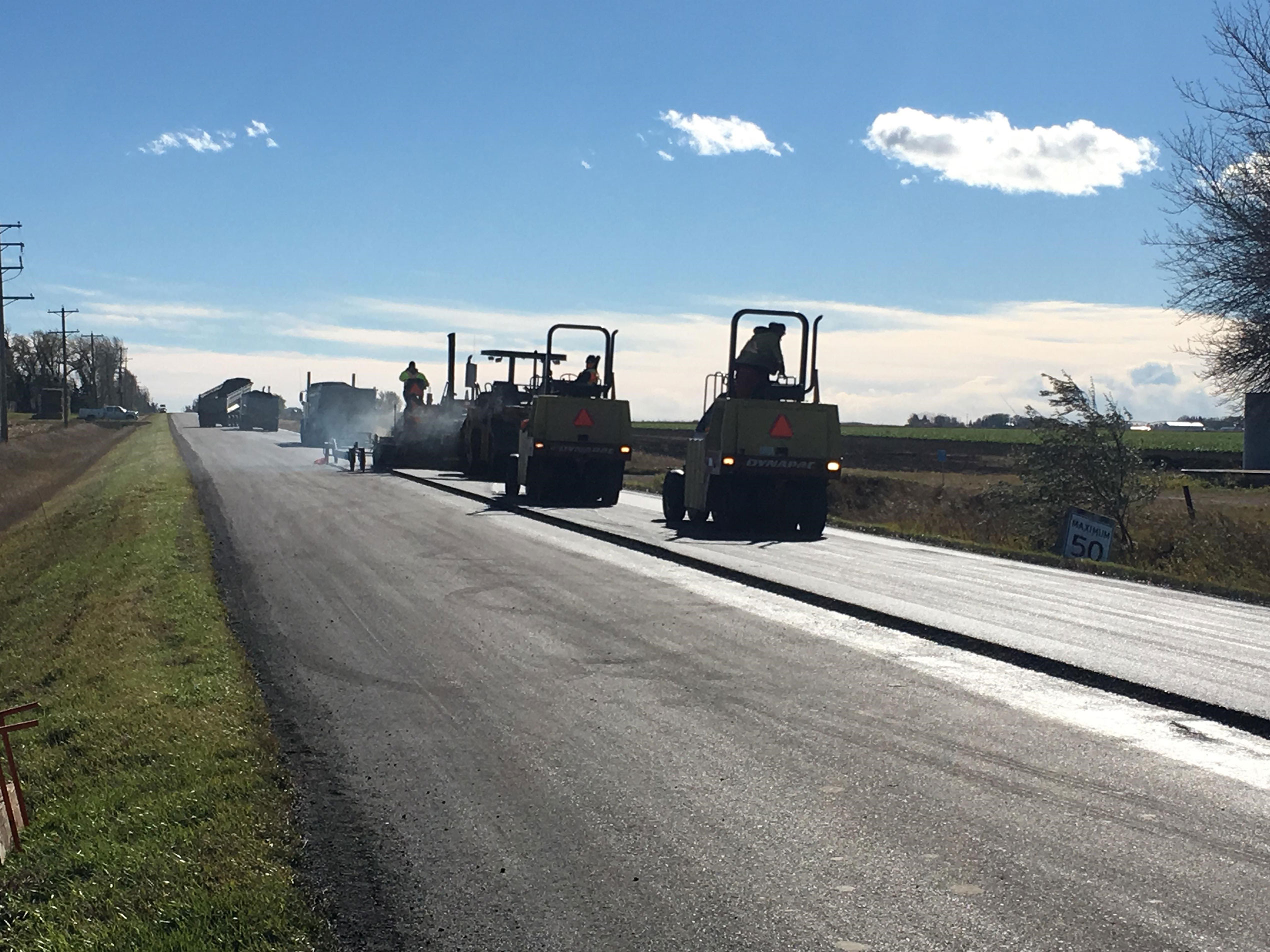 Newly constructed roads in Lethbridge County.