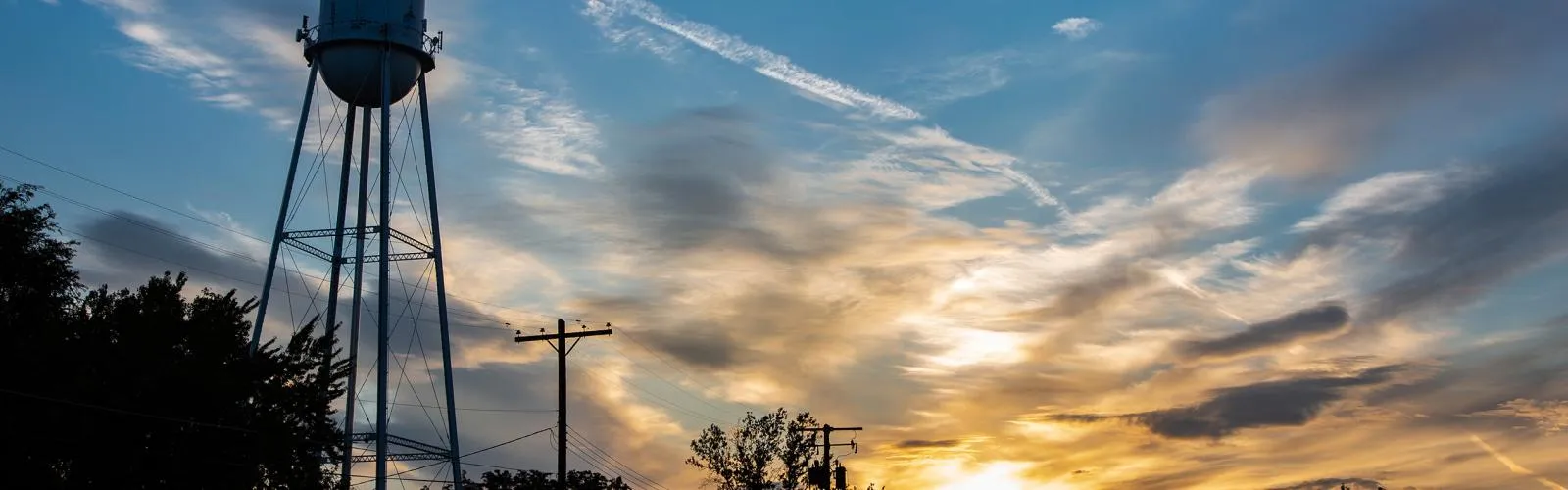 water tower in a small municipality