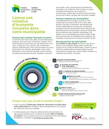 Image du guide d’une page intitulé « Lancez une initiative d’économie circulaire dans votre municipalité » 