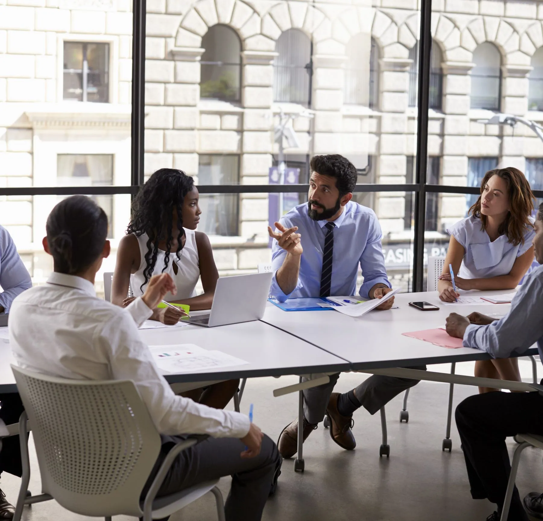 corporate business team and manager in a meeting