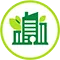 Icon of a green building.
