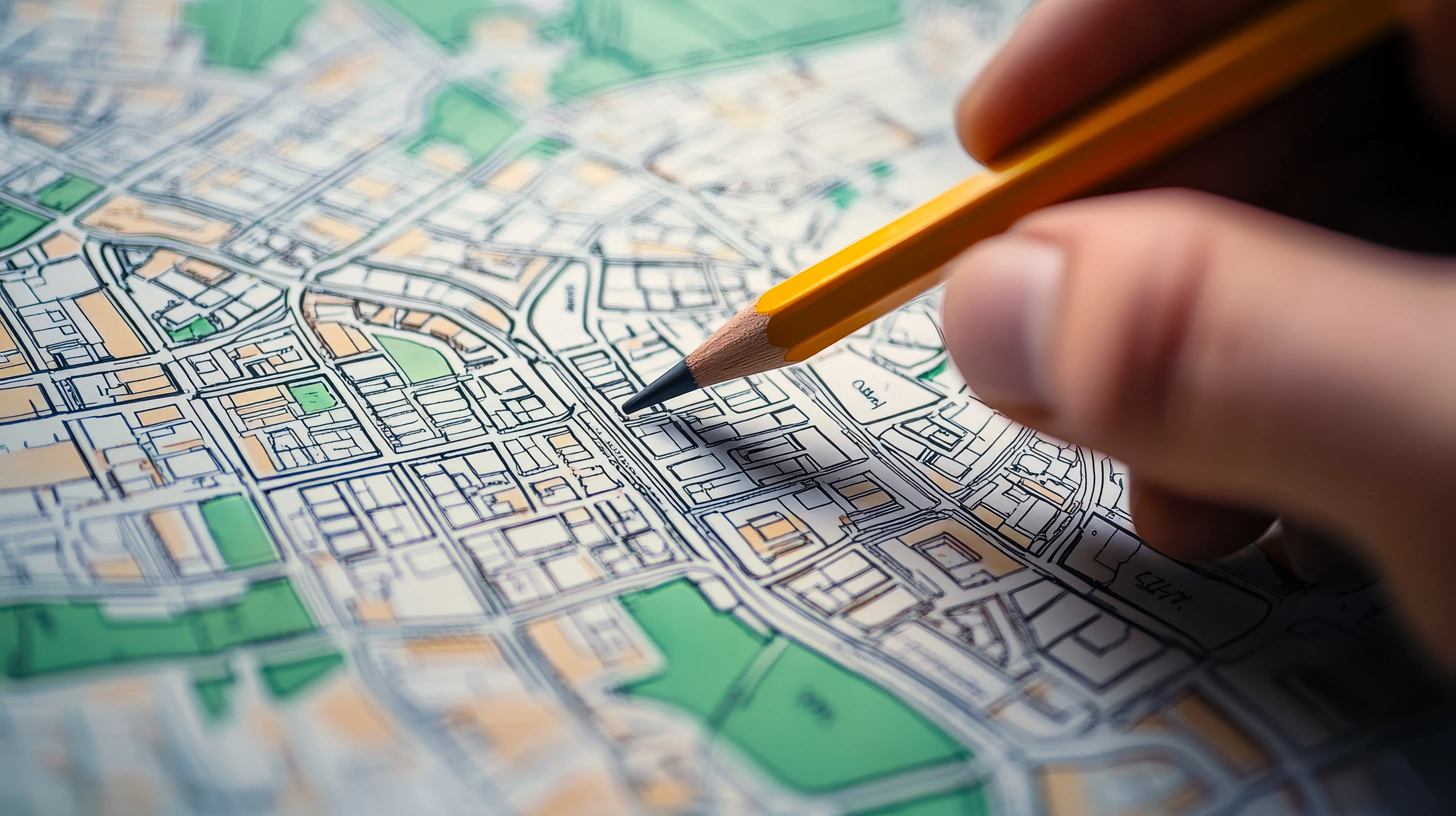 Quelqu'un utilise une carte pour planifier son projet de plantation d'arbres.