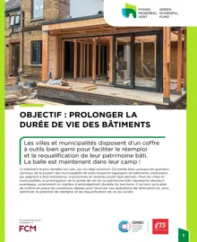Image d’une fiche d’information intitulée « Objectif : prolonger la durée de vie des bâtiments »