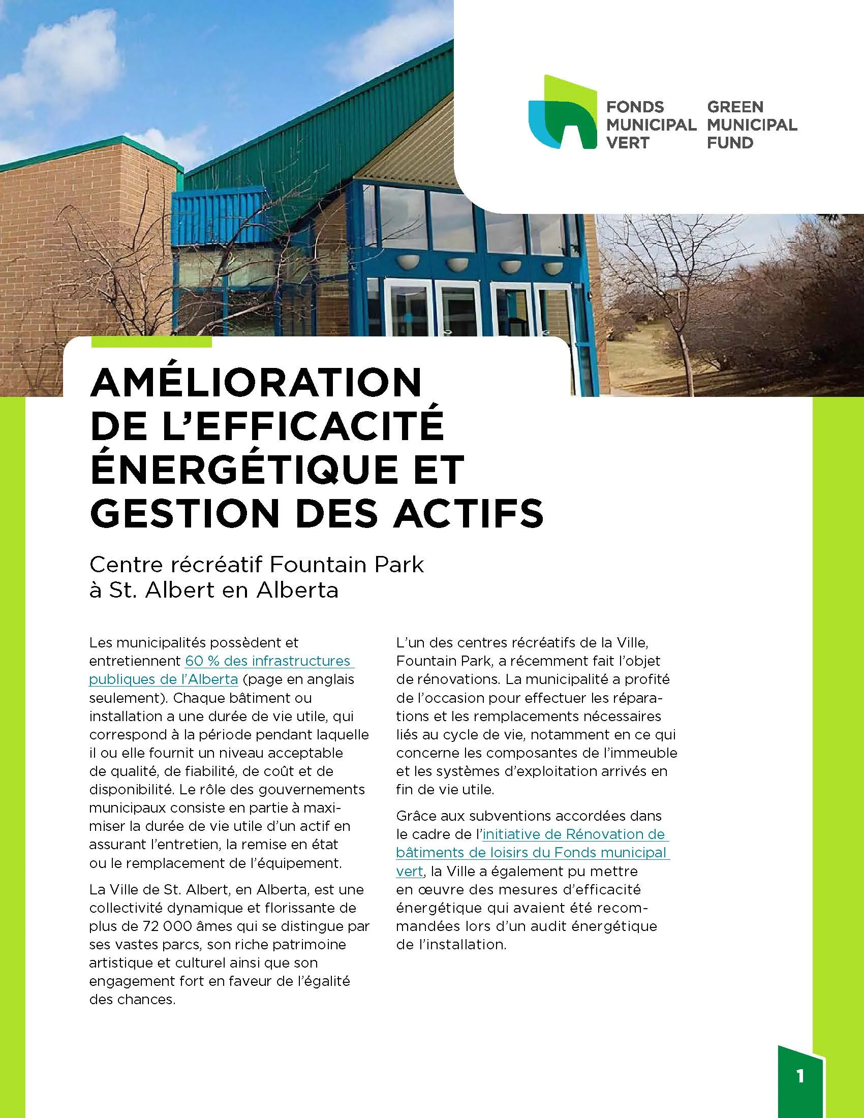 Couverture de l'étude de cas: Amélioration de l’efficacité énergétique et gestion des actifs
