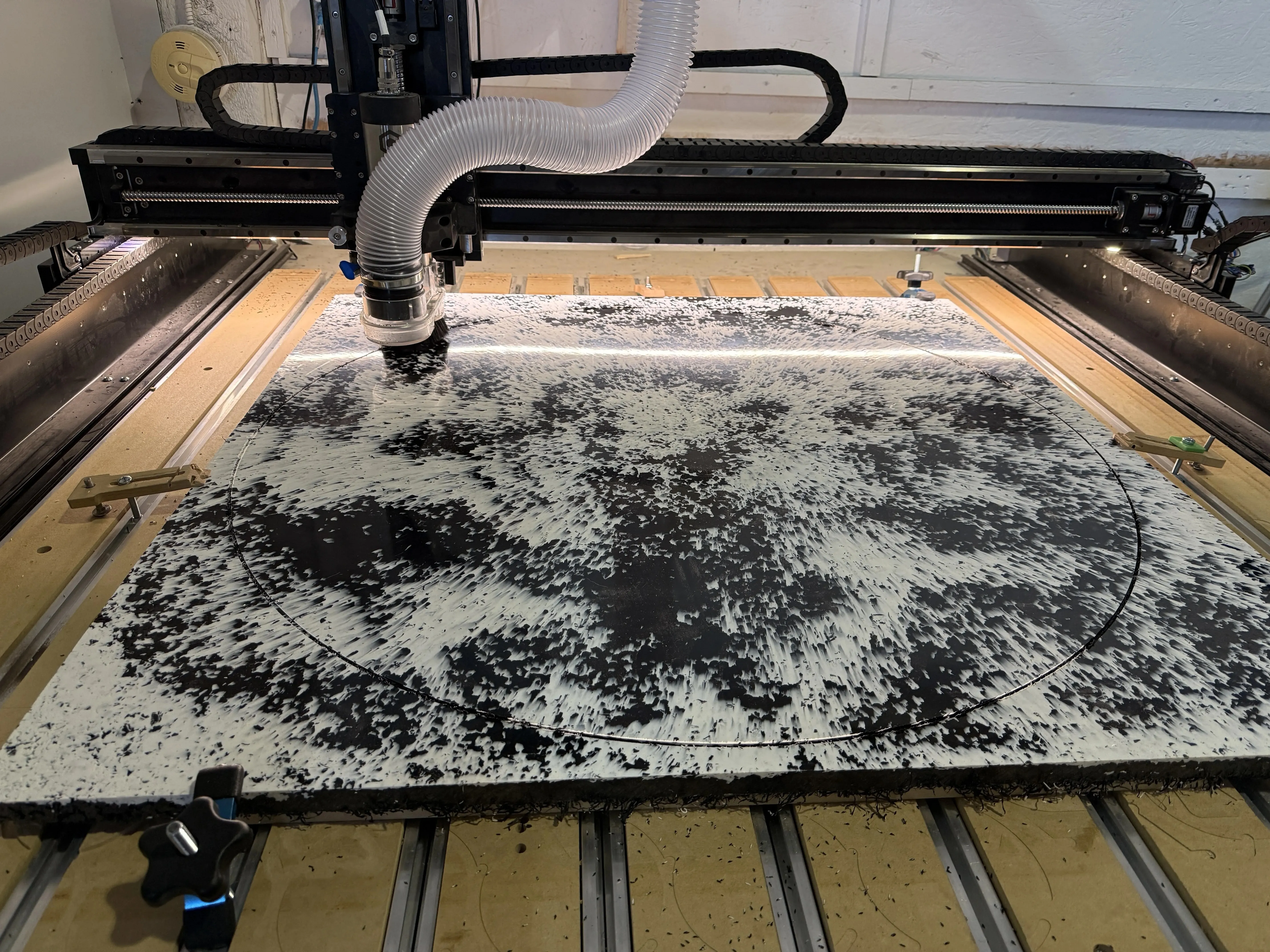 Recovered plastic culvert being transformed into tabletops